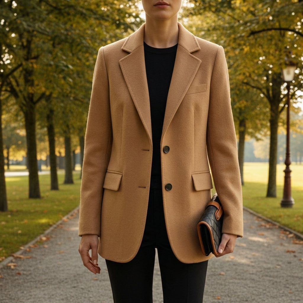 Anita | Women's Wool Blend Tailored Notch Lapel Two Button Blazer