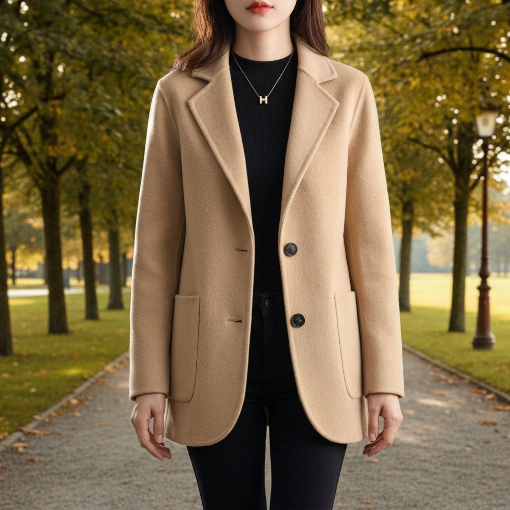 Anita | Women's Wool Blend Tailored Notch Lapel Two Button Blazer