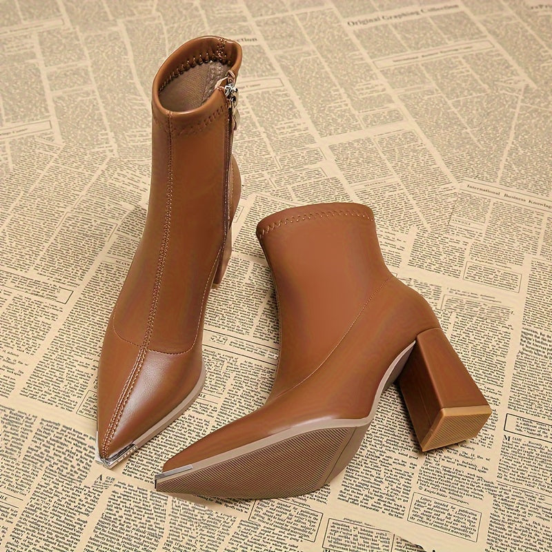 Josephine | Women's Pointed-Toe Block Heel Side-Zip Ankle Boot