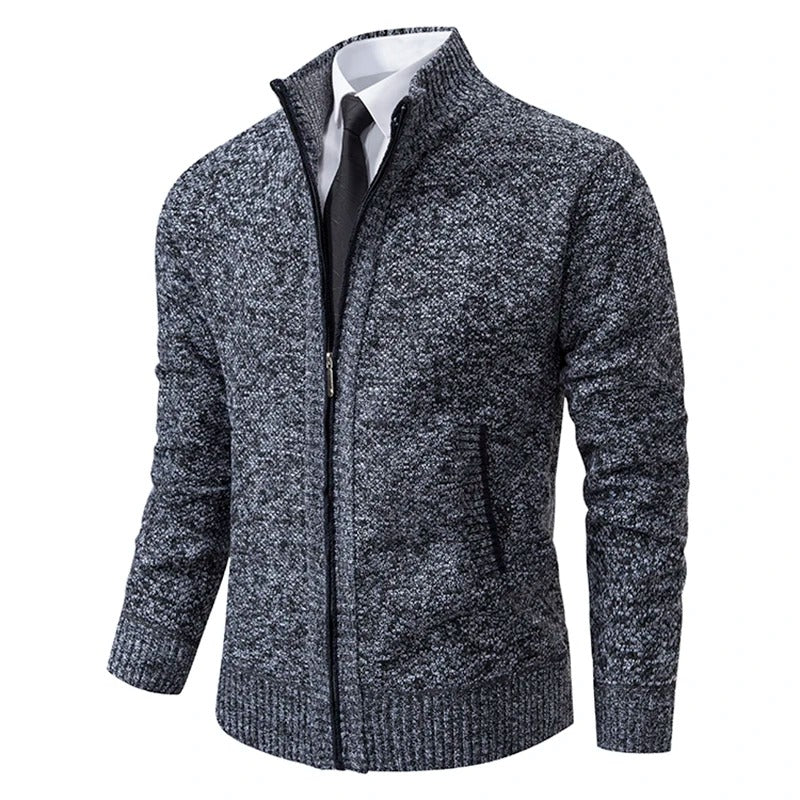 Archer | Men's Full-Zip Mock Neck Textured Knit Cardigan Sweater