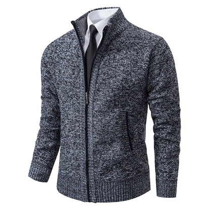 Archer | Men's Full-Zip Mock Neck Textured Knit Cardigan Sweater