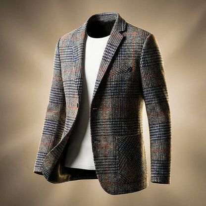 Charles | Men's Houndstooth Notch Lapel Two-Button Blazer