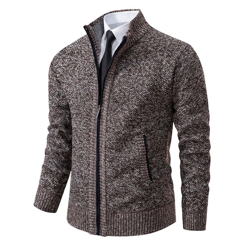 Archer | Men's Full-Zip Mock Neck Textured Knit Cardigan Sweater