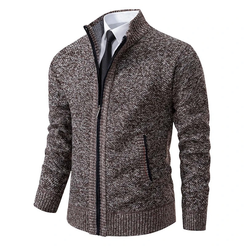 Archer | Men's Full-Zip Mock Neck Textured Knit Cardigan Sweater