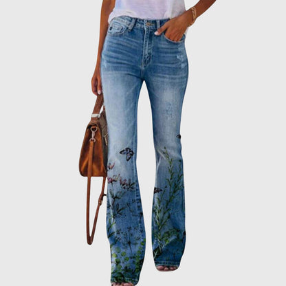Marielle | Women's High Waisted Floral Bootcut Trousers