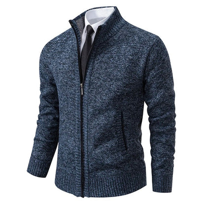 Archer | Men's Full-Zip Mock Neck Textured Knit Cardigan Sweater