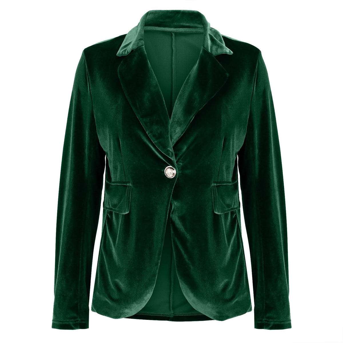 Beatrice | Women's Velvet Fitted Notched Lapel Single-Button Blazer