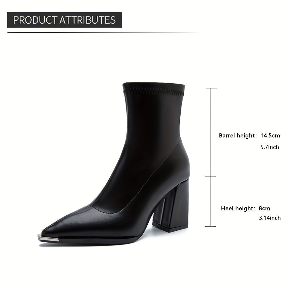 Josephine | Women's Pointed-Toe Block Heel Side-Zip Ankle Boot