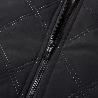 Boreas | Men's Diamond Quilted Fleece-Lined Stand Collar Winter Jacket