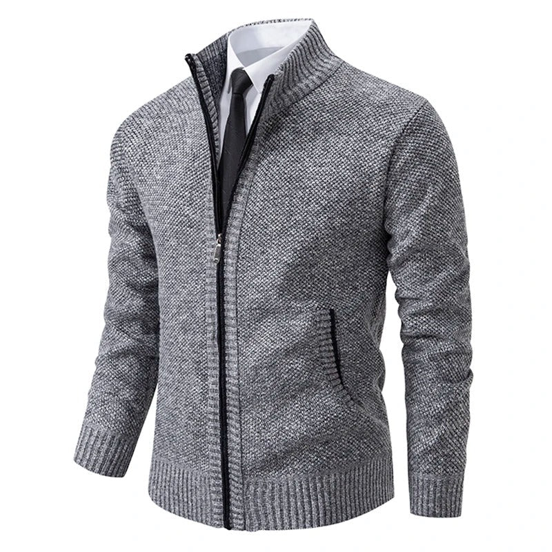 Archer | Men's Full-Zip Mock Neck Textured Knit Cardigan Sweater
