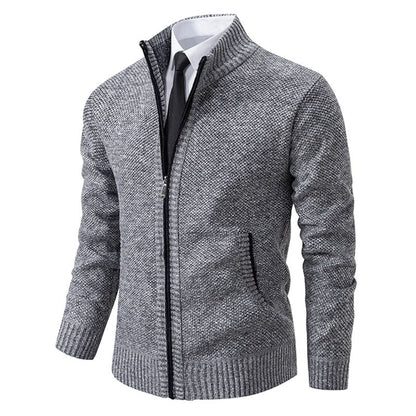 Archer | Men's Full-Zip Mock Neck Textured Knit Cardigan Sweater