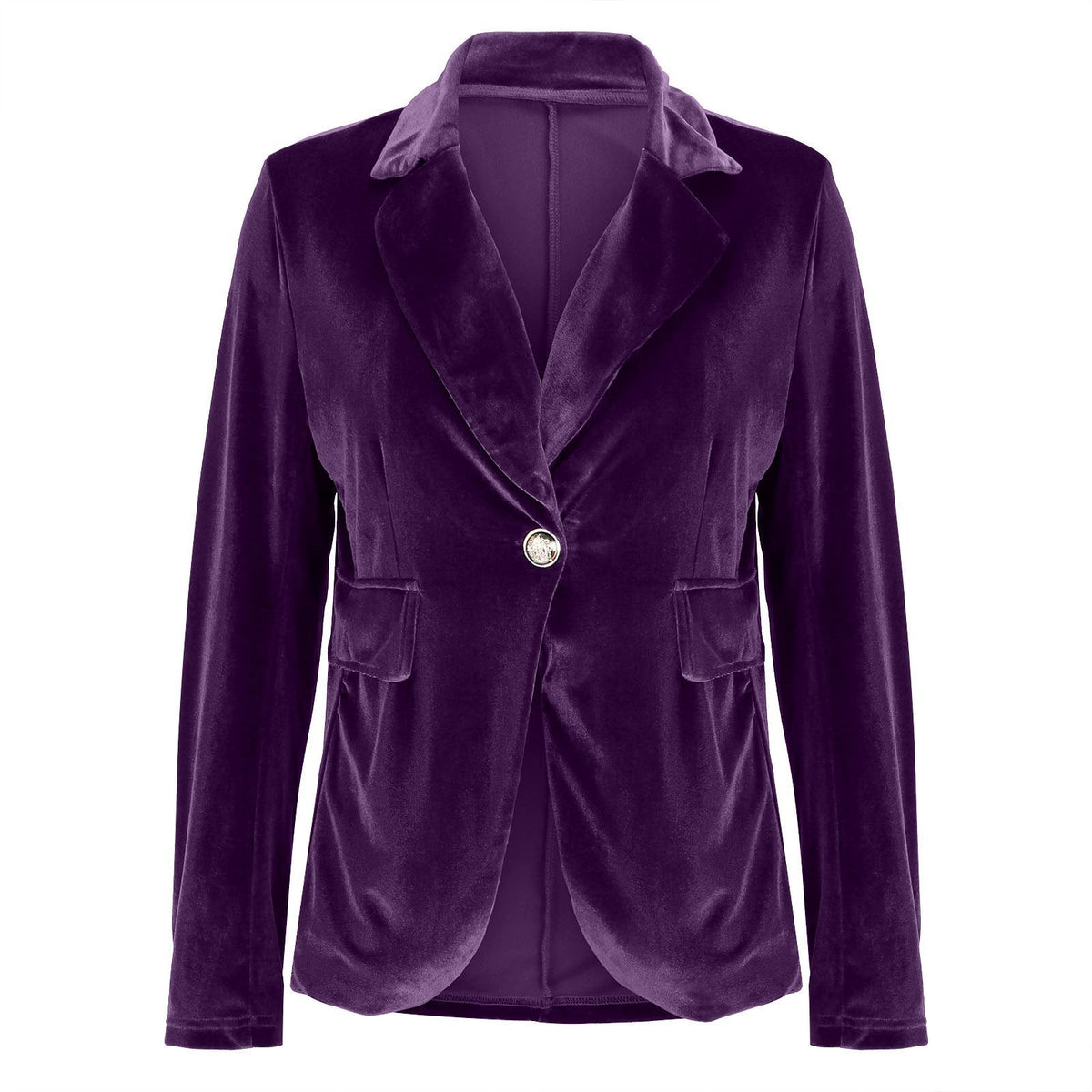 Beatrice | Women's Velvet Fitted Notched Lapel Single-Button Blazer
