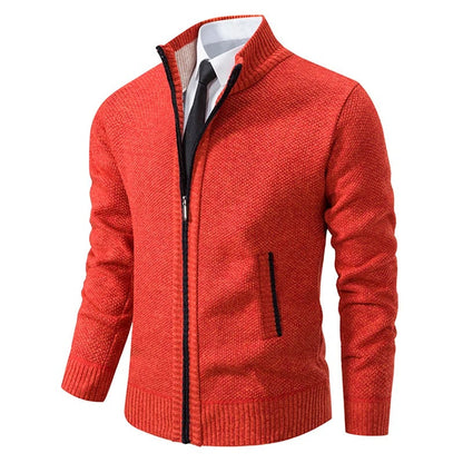 Archer | Men's Full-Zip Mock Neck Textured Knit Cardigan Sweater