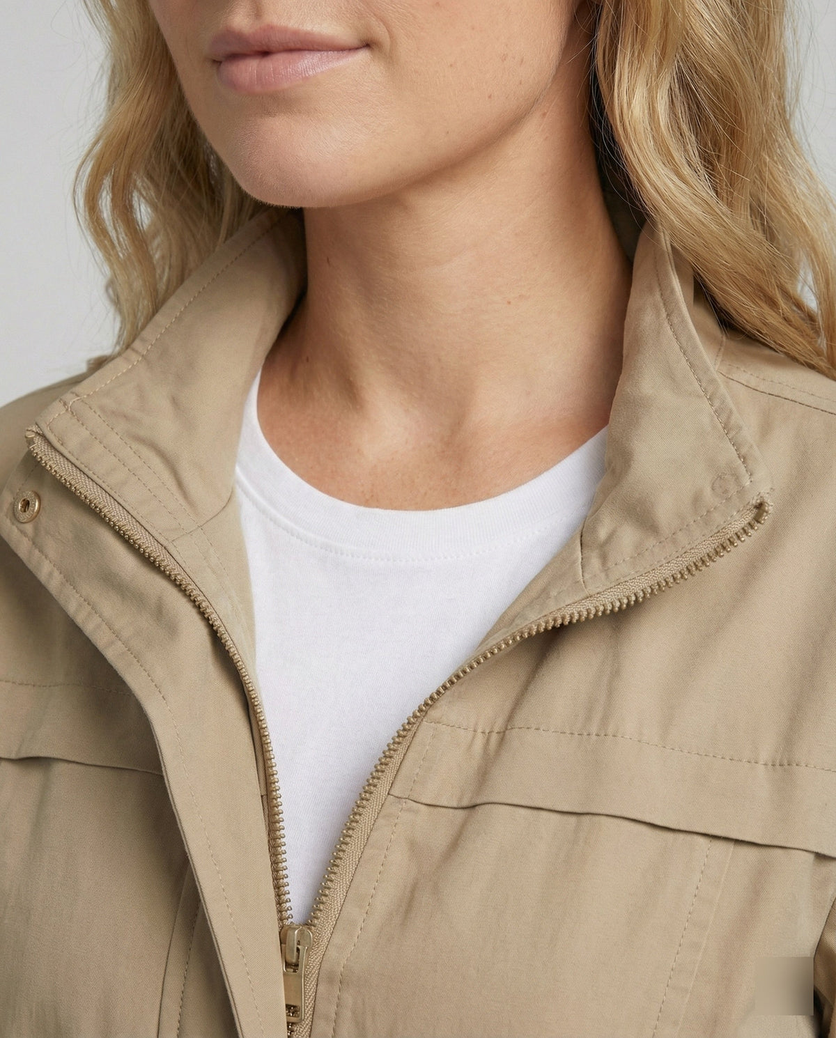 Leona | Women's Casual Drawstring Waist Zip-Up Utility Jacket