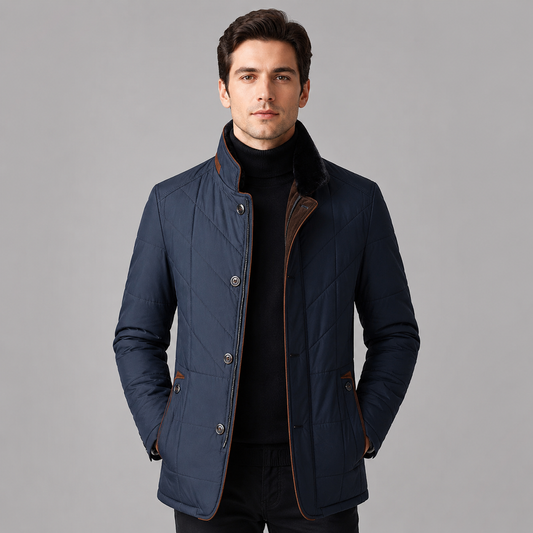 Carter | Men's Stand Collar Zip Up Quilted Winter Jacket