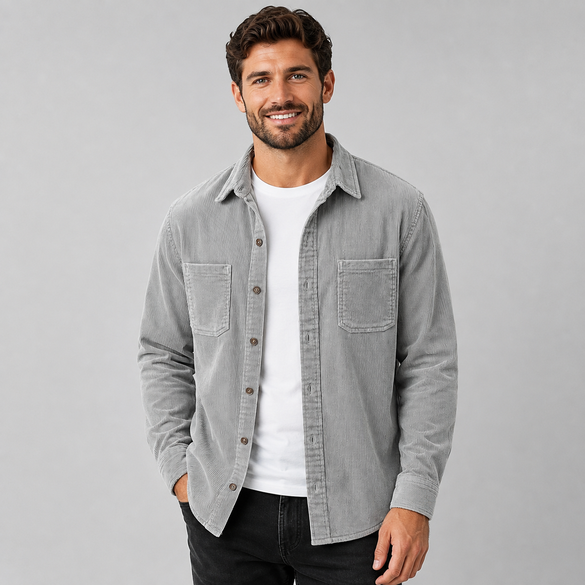 Benedict | Men's Corduroy Button Down Collar Shacket