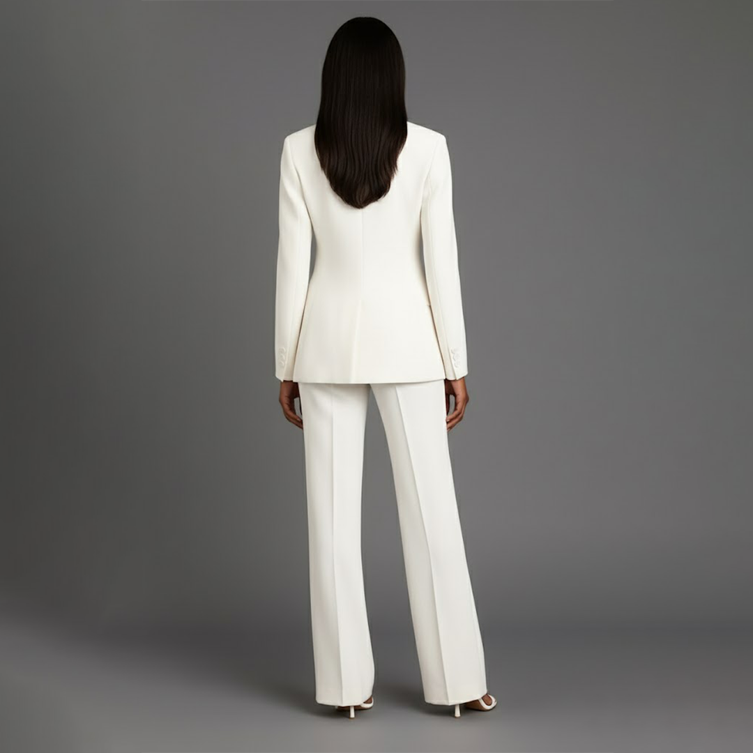 Ella | Women's Tailored Two-Piece Wide Leg Formal Suit Set