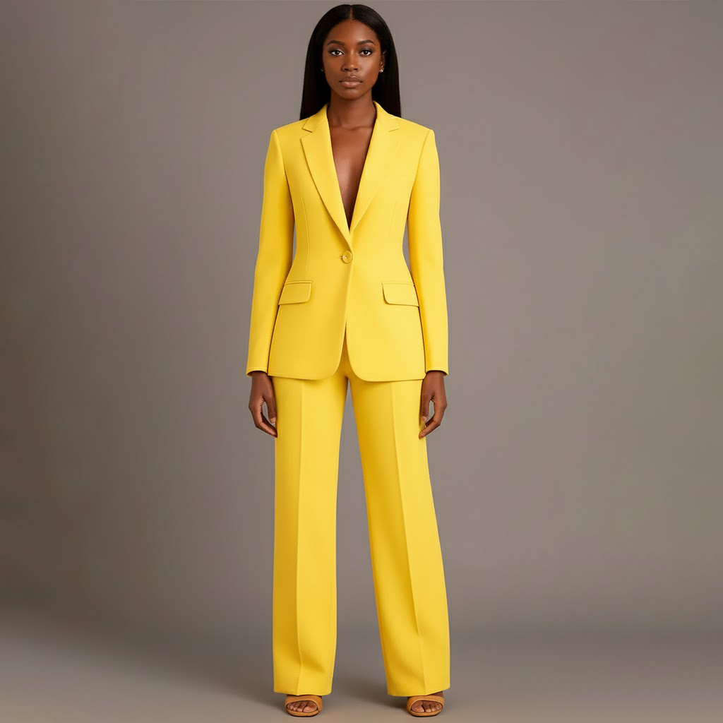 Ella | Women's Tailored Two-Piece Wide Leg Formal Suit Set