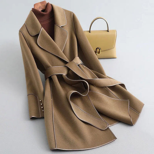 Adele | Women's Belted Wrap Longline Winter Dress Coat