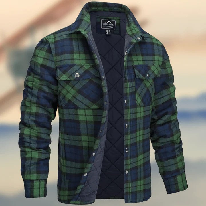 Rockwell | Men's Plaid Snap-Front Quilted-Lined Flannel Jacket