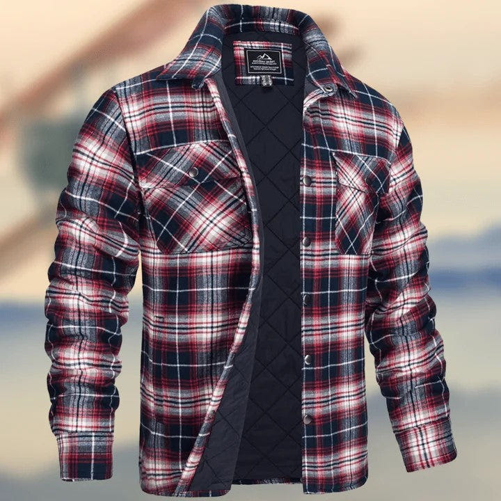 Rockwell | Men's Plaid Snap-Front Quilted-Lined Flannel Jacket