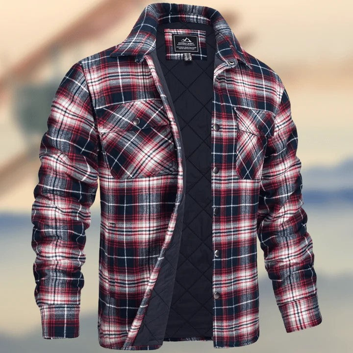 Rockwell | Men's Plaid Snap-Front Quilted-Lined Flannel Jacket