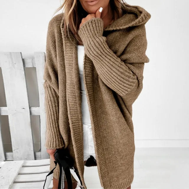 Maeve | Women's Oversized Hooded Long Knit Cardigan Sweater