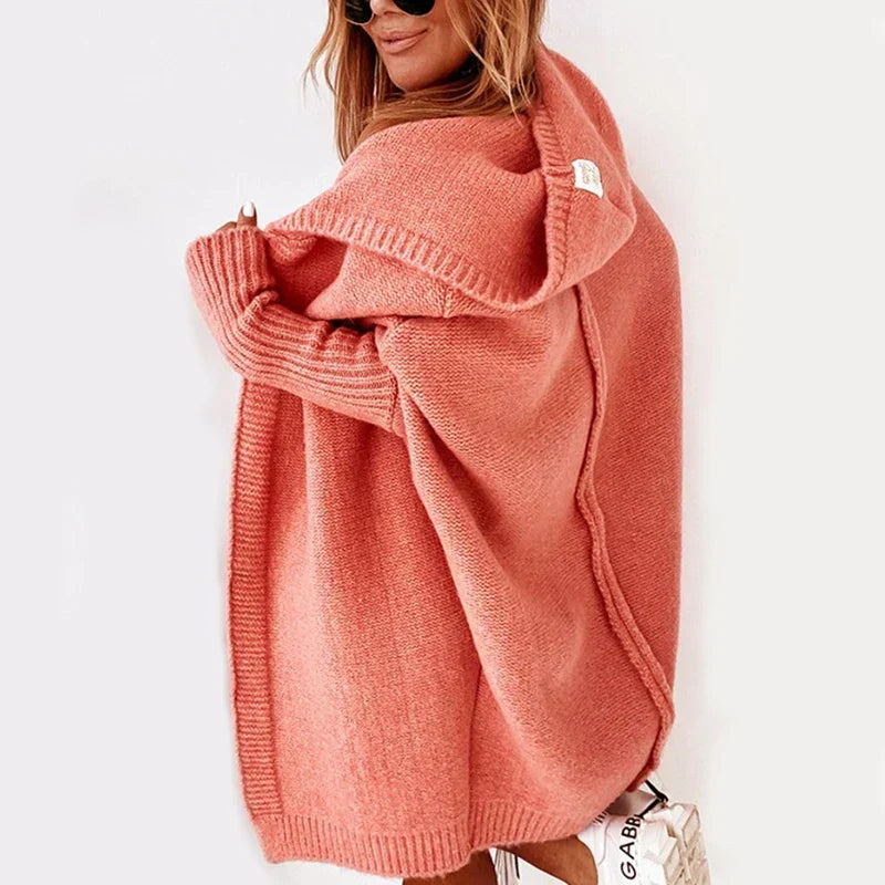 Maeve | Women's Oversized Hooded Long Knit Cardigan Sweater
