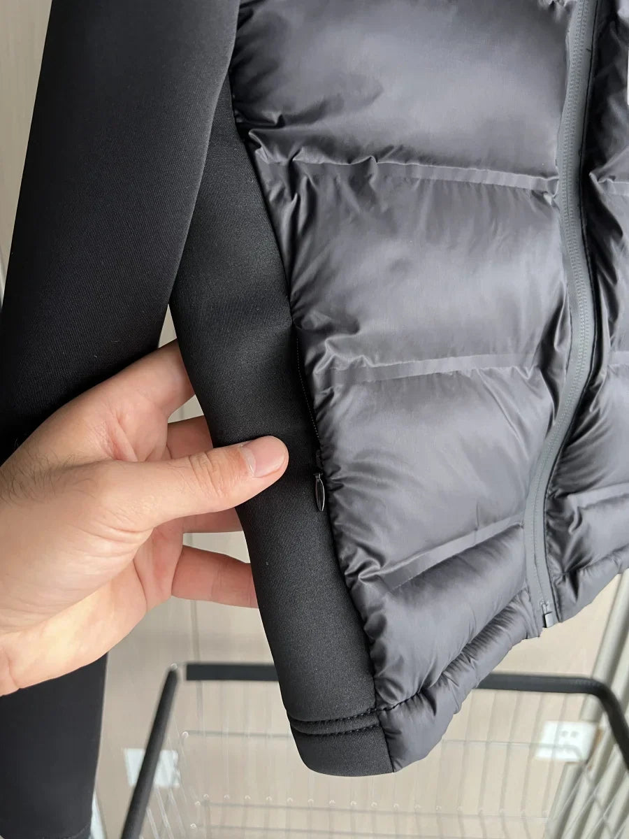 Athena | Women's Lightweight Hooded Quilted Black Cropped Puffer Jacket