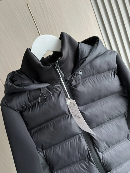 Athena | Women's Lightweight Hooded Quilted Black Cropped Puffer Jacket
