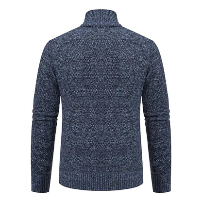 Archer | Men's Full-Zip Mock Neck Textured Knit Cardigan Sweater