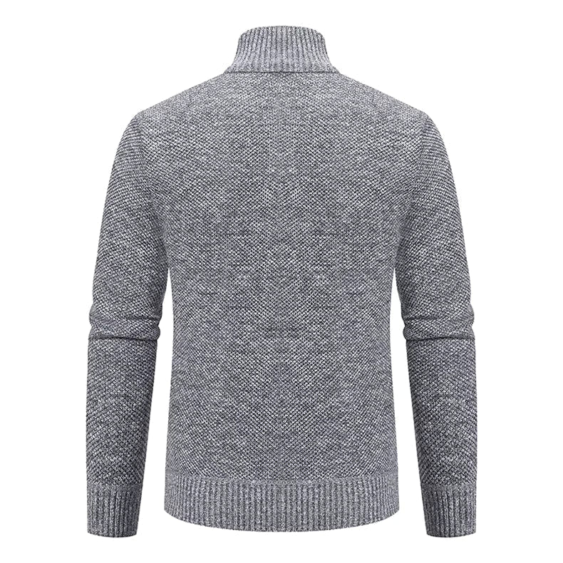 Archer | Men's Full-Zip Mock Neck Textured Knit Cardigan Sweater