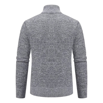 Archer | Men's Full-Zip Mock Neck Textured Knit Cardigan Sweater