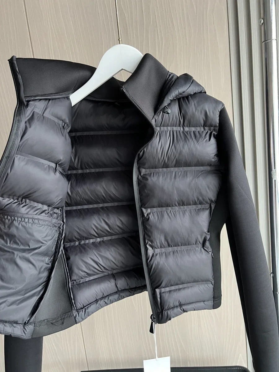 Athena | Women's Lightweight Hooded Quilted Black Cropped Puffer Jacket