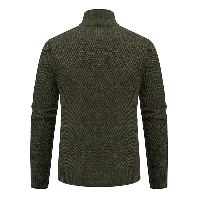 Archer | Men's Full-Zip Mock Neck Textured Knit Cardigan Sweater
