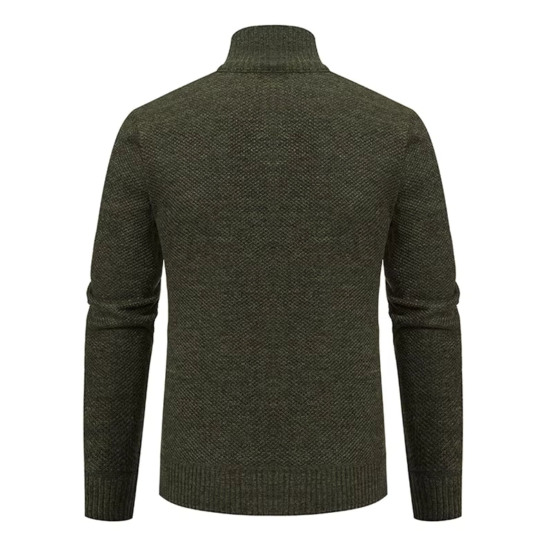 Archer | Men's Full-Zip Mock Neck Textured Knit Cardigan Sweater