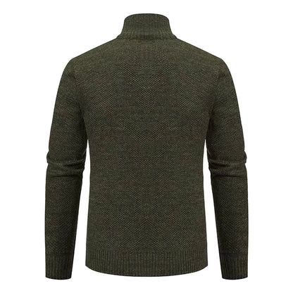 Archer | Men's Full-Zip Mock Neck Textured Knit Cardigan Sweater