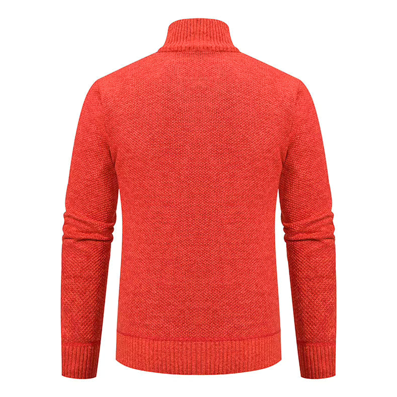 Archer | Men's Full-Zip Mock Neck Textured Knit Cardigan Sweater