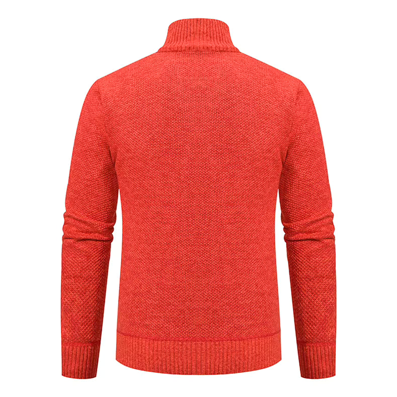 Archer | Men's Full-Zip Mock Neck Textured Knit Cardigan Sweater