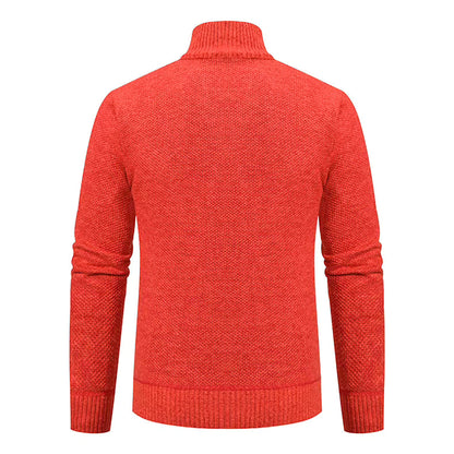 Archer | Men's Full-Zip Mock Neck Textured Knit Cardigan Sweater
