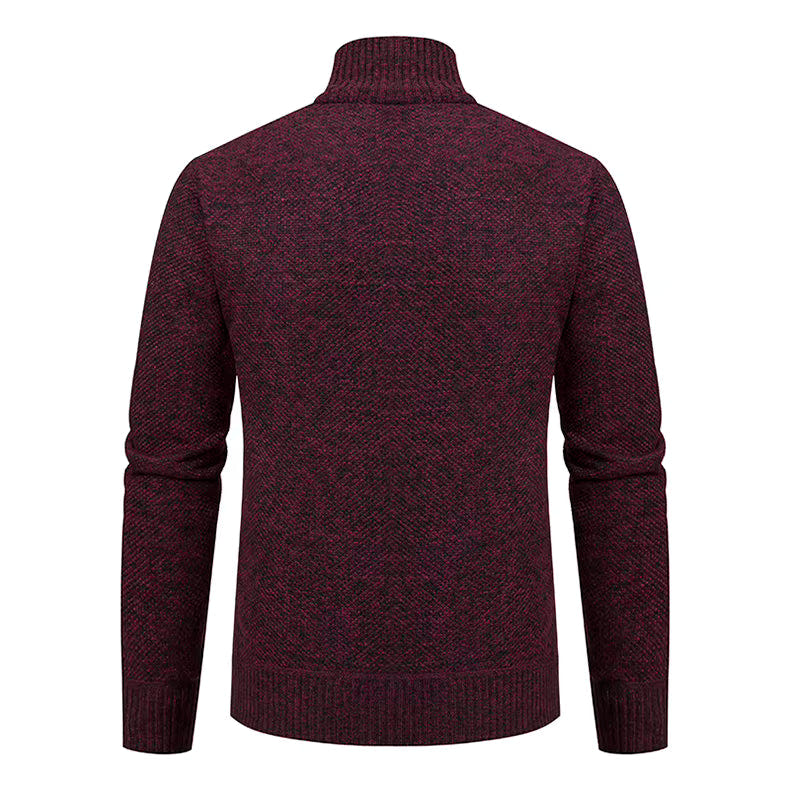 Archer | Men's Full-Zip Mock Neck Textured Knit Cardigan Sweater