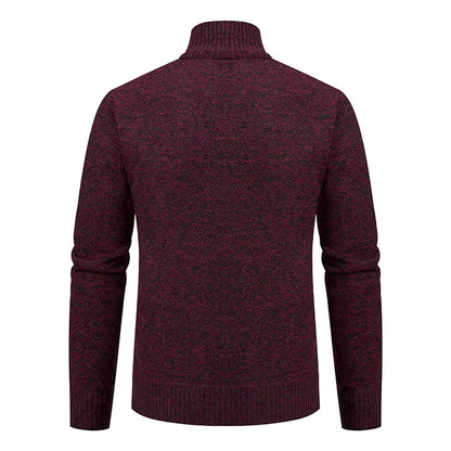 Archer | Men's Full-Zip Mock Neck Textured Knit Cardigan Sweater