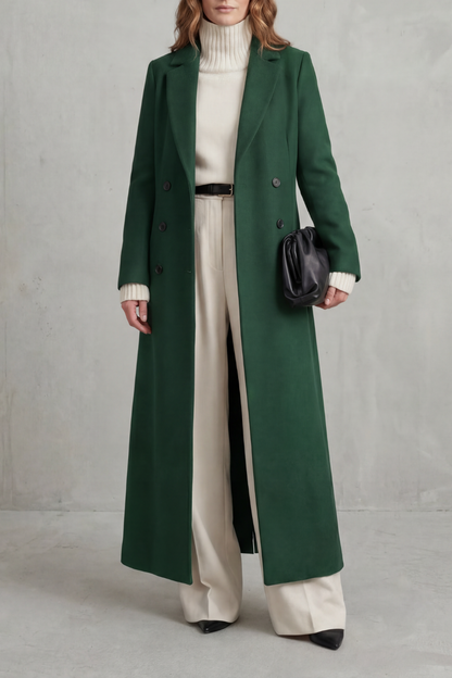 Estella | Women's Double Breasted Tailored Maxi Long Coat