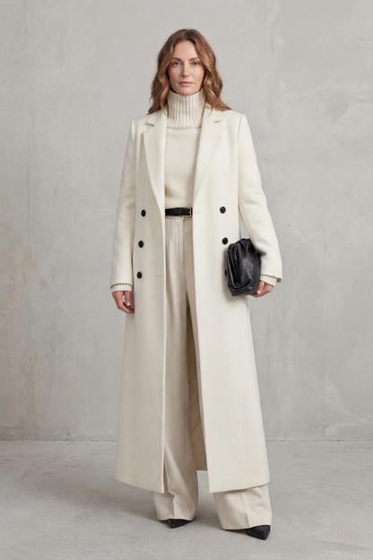 Estella | Women's Double Breasted Tailored Maxi Long Coat