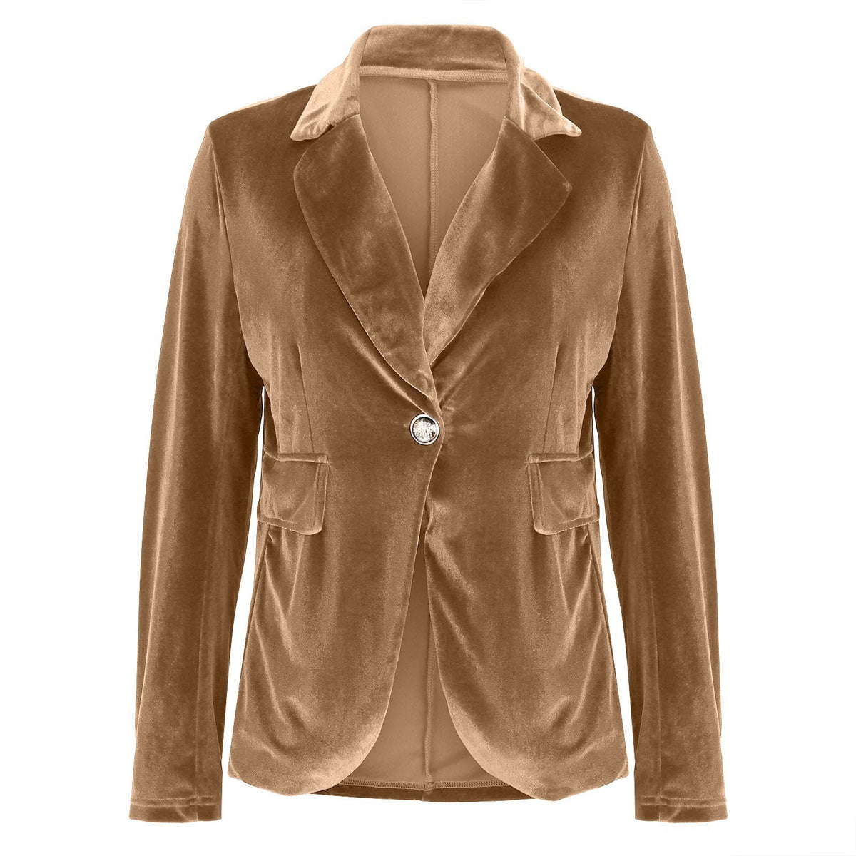Beatrice | Women's Velvet Fitted Notched Lapel Single-Button Blazer