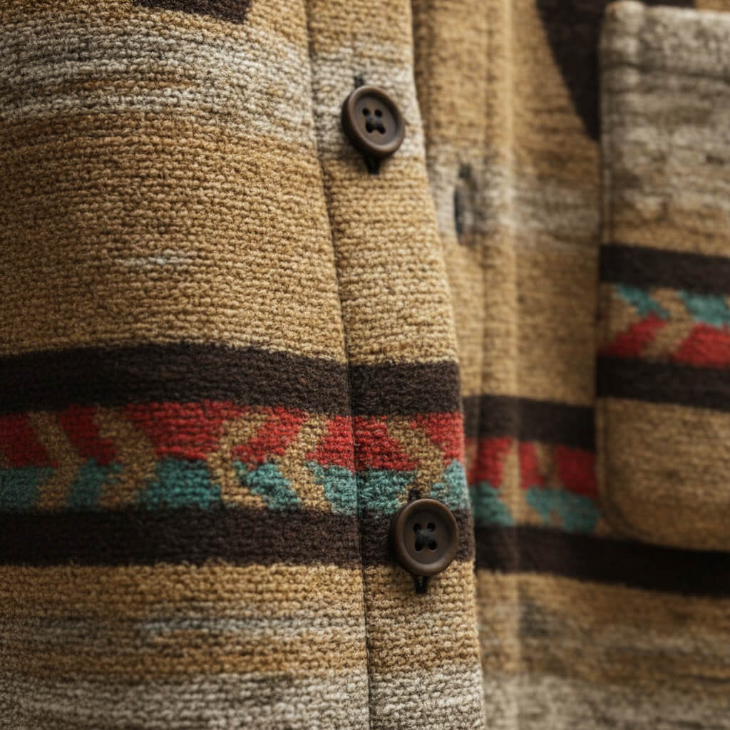 Marcus | Men's Geometric Wool Blend Casual Winter Shirt Jacket