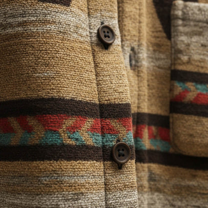 Marcus | Men's Geometric Wool Blend Casual Winter Shirt Jacket