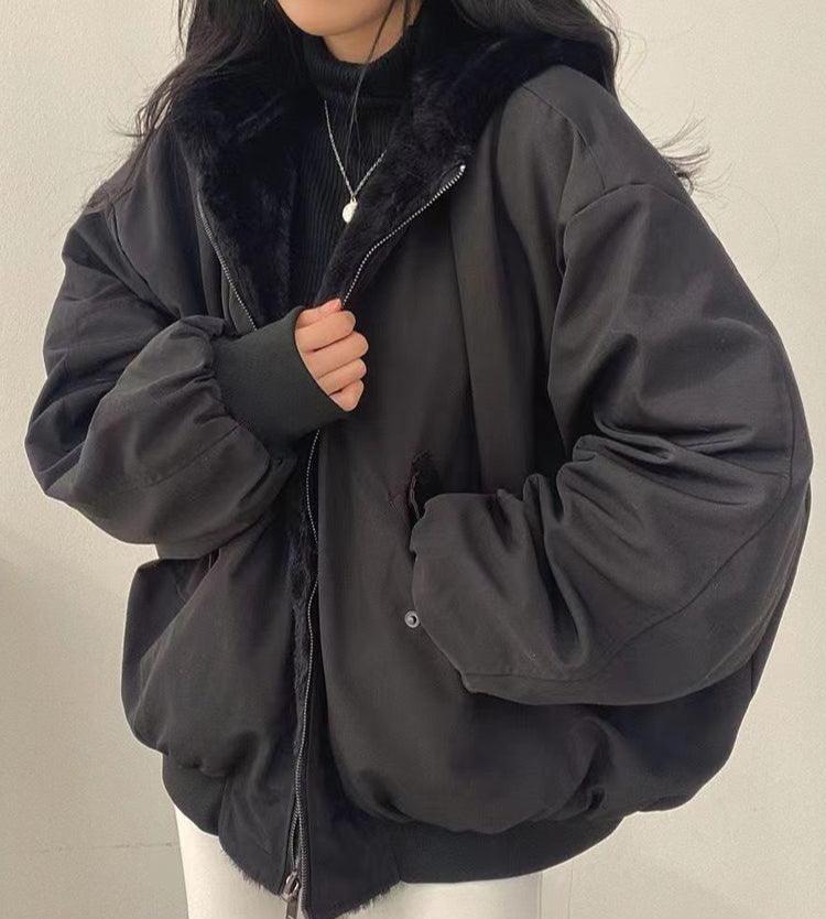 Linnea | Women's Oversized Sherpa-Lined Zip-Up Bomber Jacket