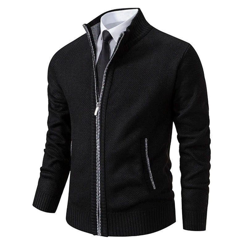 Archer | Men's Full-Zip Mock Neck Textured Knit Cardigan Sweater