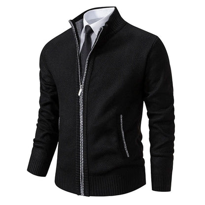 Archer | Men's Full-Zip Mock Neck Textured Knit Cardigan Sweater